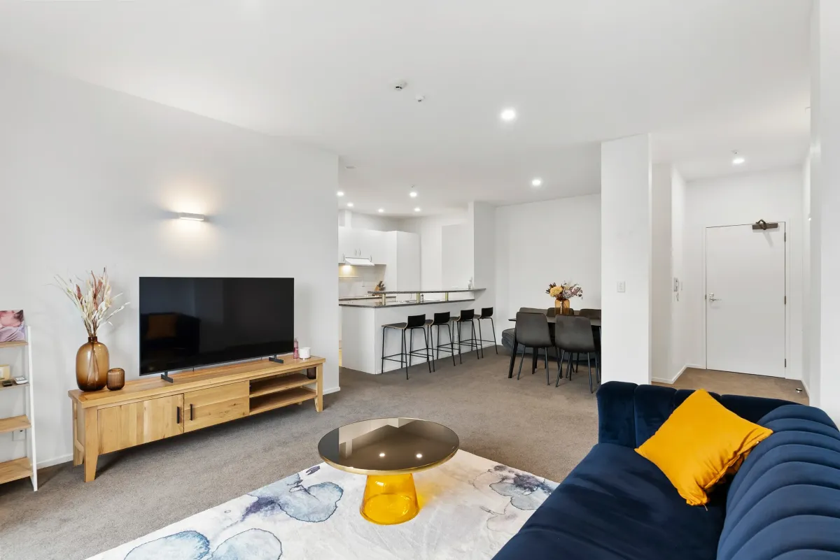 Managed Auckland CBD apartment living area